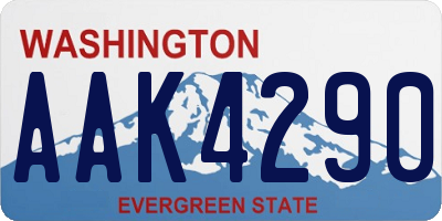 WA license plate AAK4290