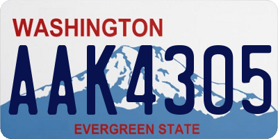 WA license plate AAK4305