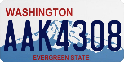 WA license plate AAK4308