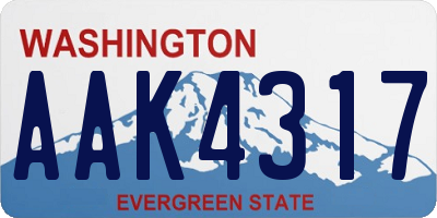 WA license plate AAK4317
