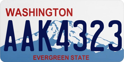 WA license plate AAK4323