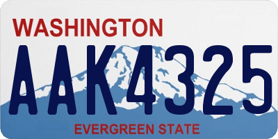 WA license plate AAK4325