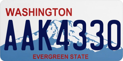 WA license plate AAK4330