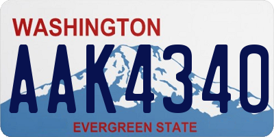 WA license plate AAK4340