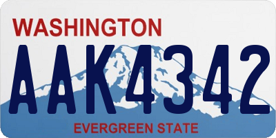 WA license plate AAK4342