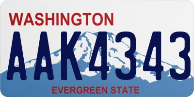 WA license plate AAK4343