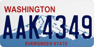 WA license plate AAK4349