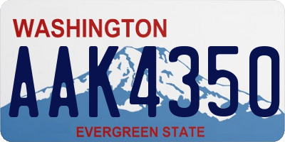 WA license plate AAK4350