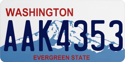 WA license plate AAK4353