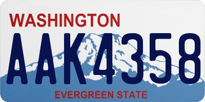 WA license plate AAK4358