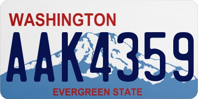 WA license plate AAK4359