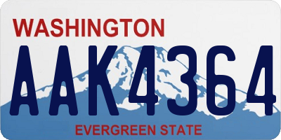 WA license plate AAK4364
