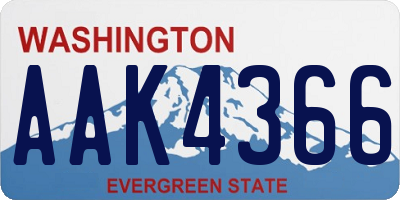 WA license plate AAK4366