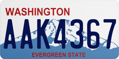 WA license plate AAK4367