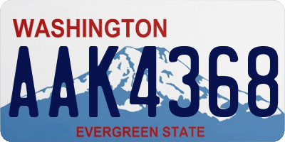 WA license plate AAK4368