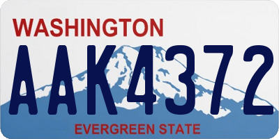 WA license plate AAK4372
