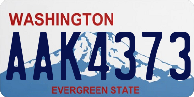 WA license plate AAK4373