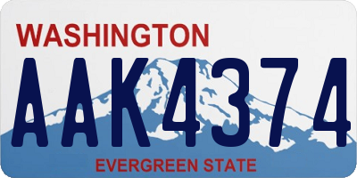 WA license plate AAK4374