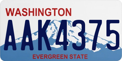 WA license plate AAK4375