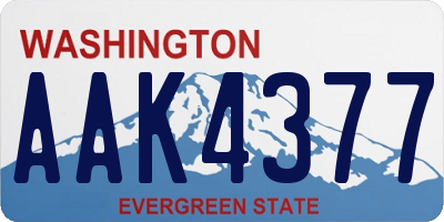 WA license plate AAK4377