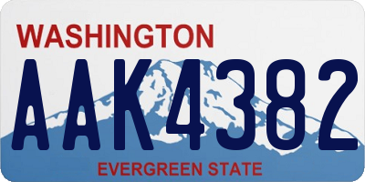 WA license plate AAK4382