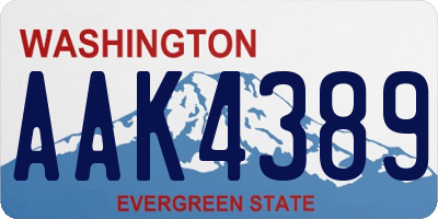 WA license plate AAK4389