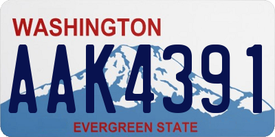 WA license plate AAK4391