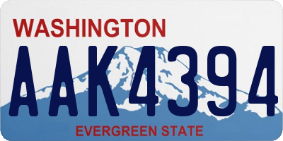 WA license plate AAK4394
