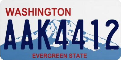 WA license plate AAK4412