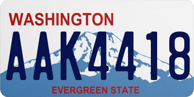 WA license plate AAK4418