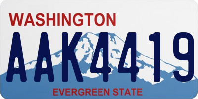 WA license plate AAK4419
