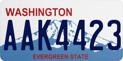 WA license plate AAK4423