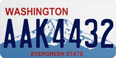 WA license plate AAK4432