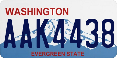 WA license plate AAK4438