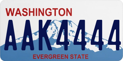 WA license plate AAK4444