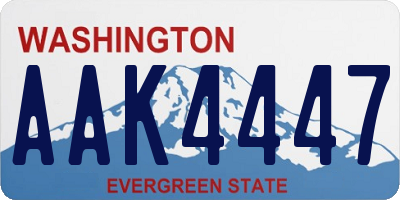 WA license plate AAK4447