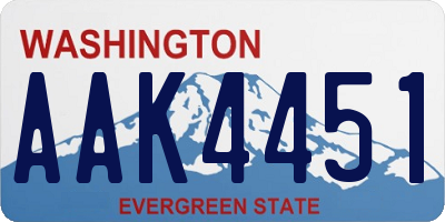 WA license plate AAK4451