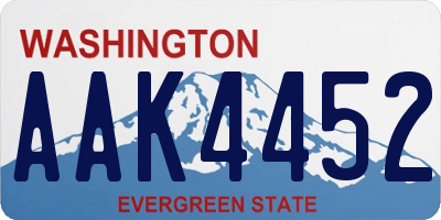 WA license plate AAK4452