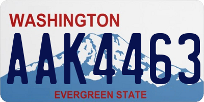 WA license plate AAK4463