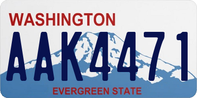 WA license plate AAK4471