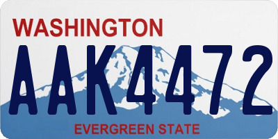 WA license plate AAK4472