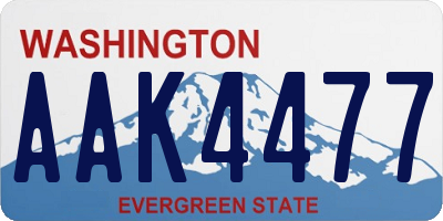 WA license plate AAK4477