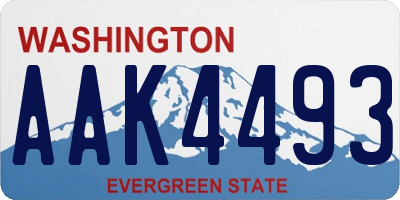 WA license plate AAK4493