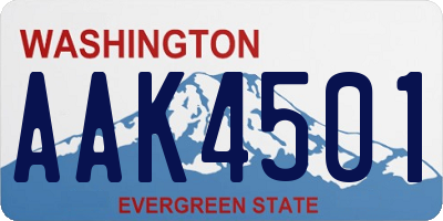 WA license plate AAK4501