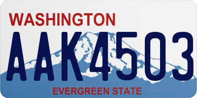 WA license plate AAK4503