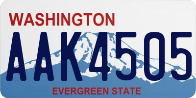 WA license plate AAK4505
