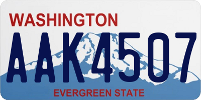 WA license plate AAK4507