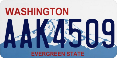 WA license plate AAK4509