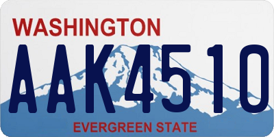 WA license plate AAK4510