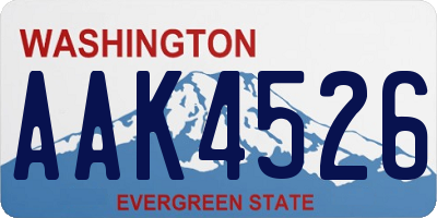 WA license plate AAK4526